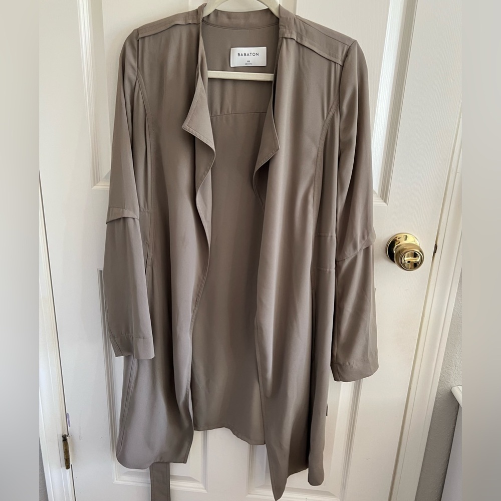 Babaton Taupe Drape Coat (mid length)